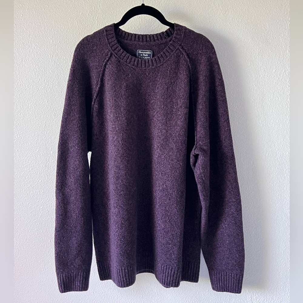 Abercrombie & Fitch Plum Purple Raglan Sleeve Classic Sweater Size XXL - Picture 2 of 10